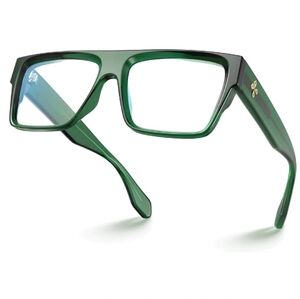 Square Full Rim Blue Light Blocking Glasses Eyewear Green Frame